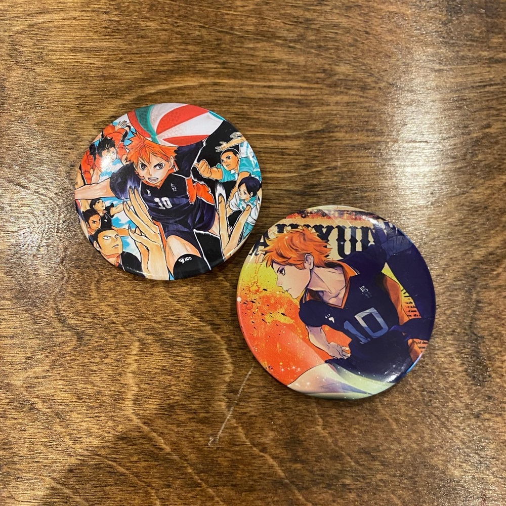 Haikyuu Hinata Shoyo Button Pin Badge Animated Plastic Backpack Decor